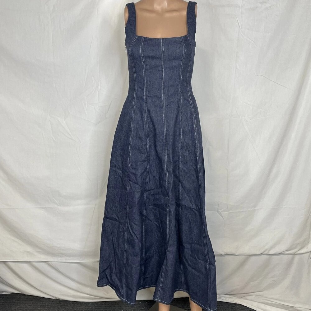 Petal + Pup Callum Sleeveless Denim Maxi Dress • Size XS • Blue
